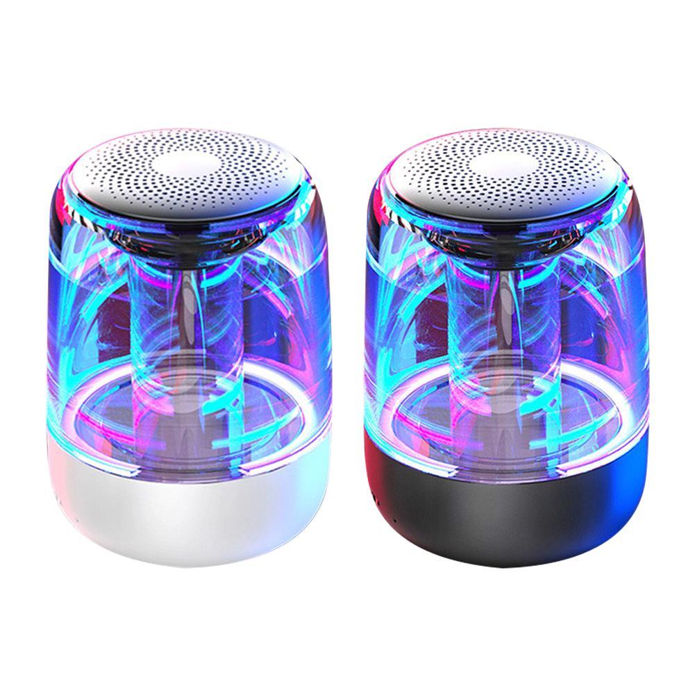 Portable Bluetooth Speaker - Powerful Bass with Colorful LED Lights & Radio